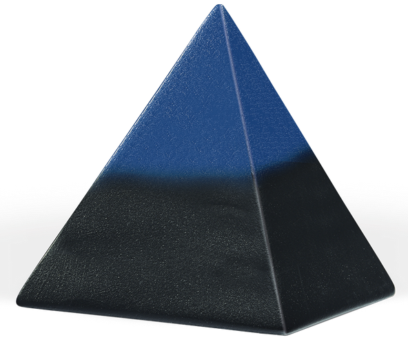 Keramikurne Pyramide schwarz-blau