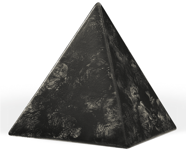 Keramikurne Pyramide schwarz-marmoriert